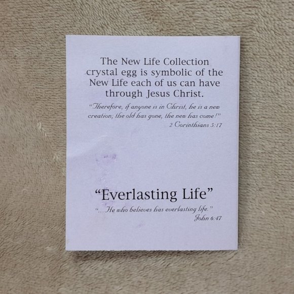 Sullivans Crystal Egg Paperweight New Life Collection Poland 2 Cor 5:17 With Box - Picture 12 of 12